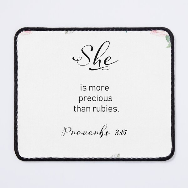 Item preview, She Is More Precious Than Rubies, Proverbs 3:25, Floral Bible Verse, Watercolor Scripture, Christian Gifts designed and sold by Dzhenka-Balimez.