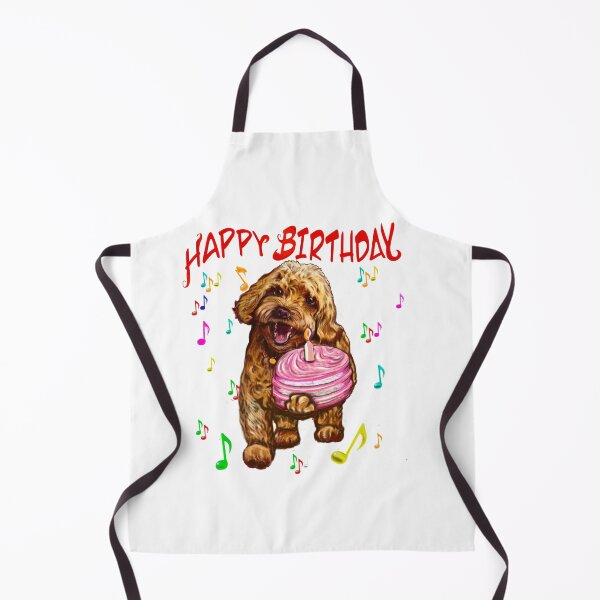 Item preview, Happy birthday greetings, - Cavapoo puppy dog With birthday cake and candle - cavalier king charles spaniel poodle, puppy love designed and sold by Artonmytee.