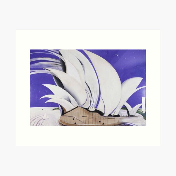 Brett Whiteley - Opera House (1971) oil and collage on board. High quality reproduction print of the amazing original painting by the great Australian artist. Art Print