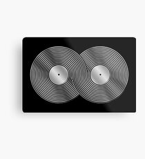 Vinyl Record Infinity - Mobius Strip - Metallic - Silver Metal Print