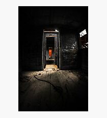 Old train carriage interior with light intruding Photographic Print