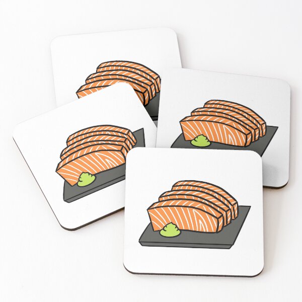 Item preview, Salmon Sashimi and Wasabi on a Plate designed and sold by bonniemamadraws.
