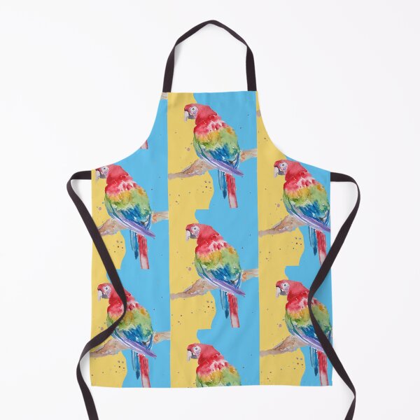 Item preview, Parrot Watercolor Painting Macaw - on blue and yellow designed and sold by Sarah Rajkotwala.