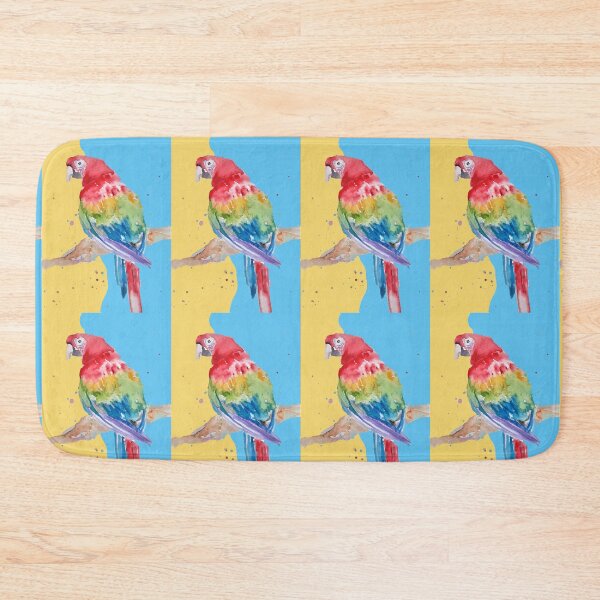 Item preview, Parrot Watercolor Painting Macaw - on blue and yellow designed and sold by Sarah  Rajkotwala.
