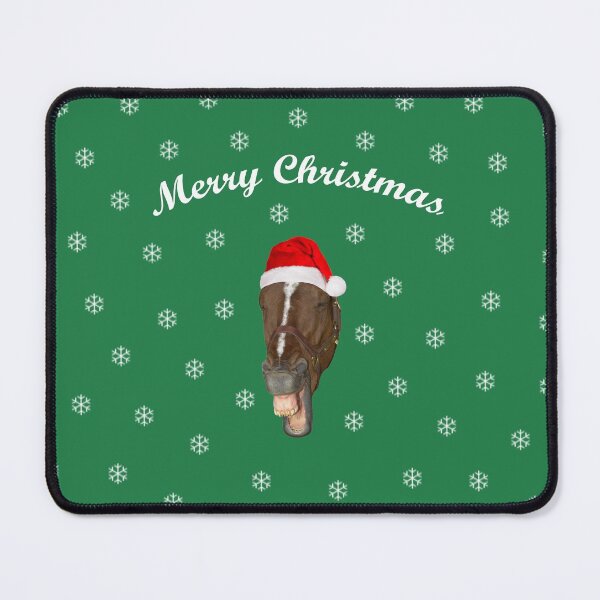 Merry Christmas laughing horse Mouse Pad