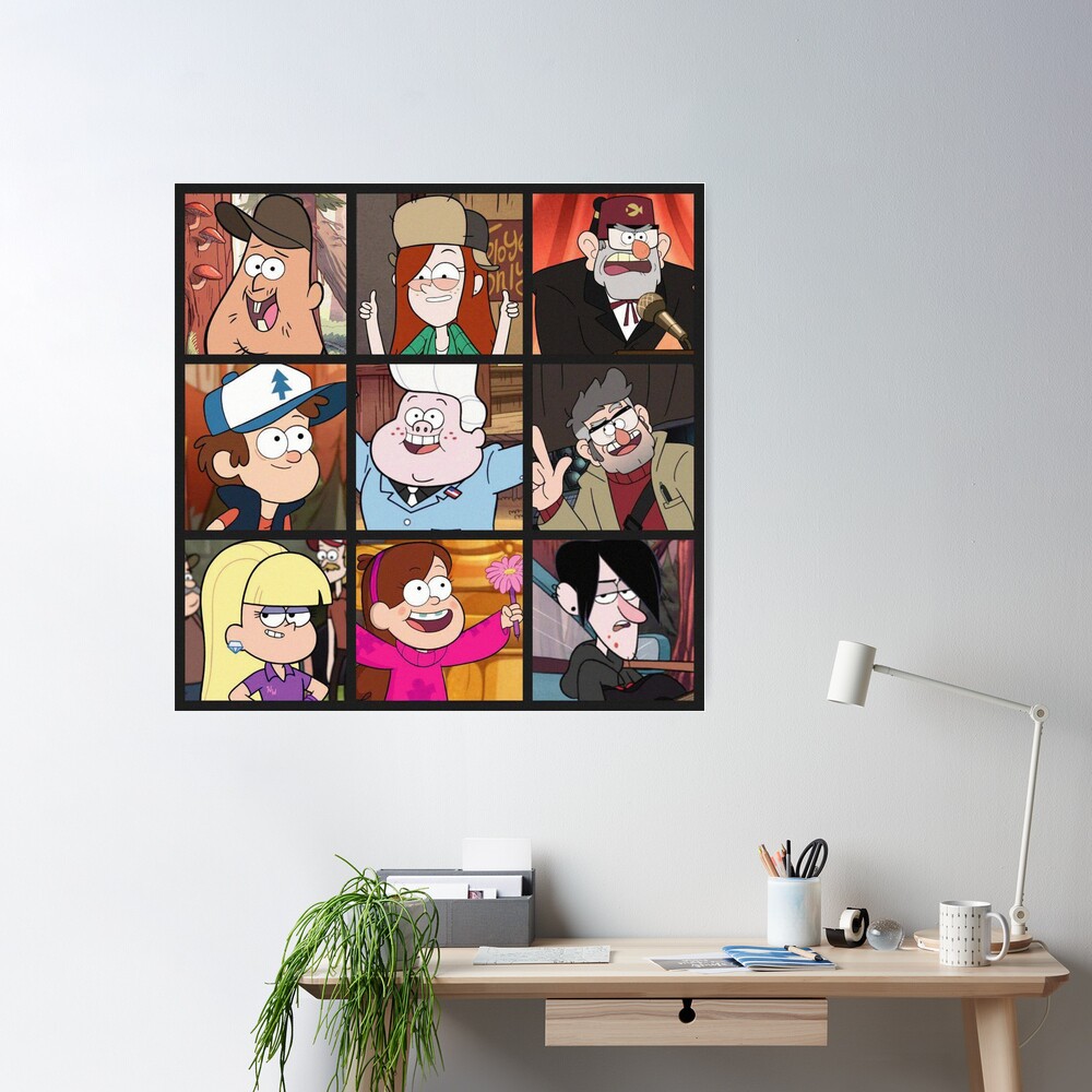 gravity falls, Mabel and Dipper, Wendy, soos, Stan Pines, Bill Cipher  Poster for Sale by alyaST14