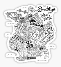 Pegatina Mapa ilustrado de Brooklyn