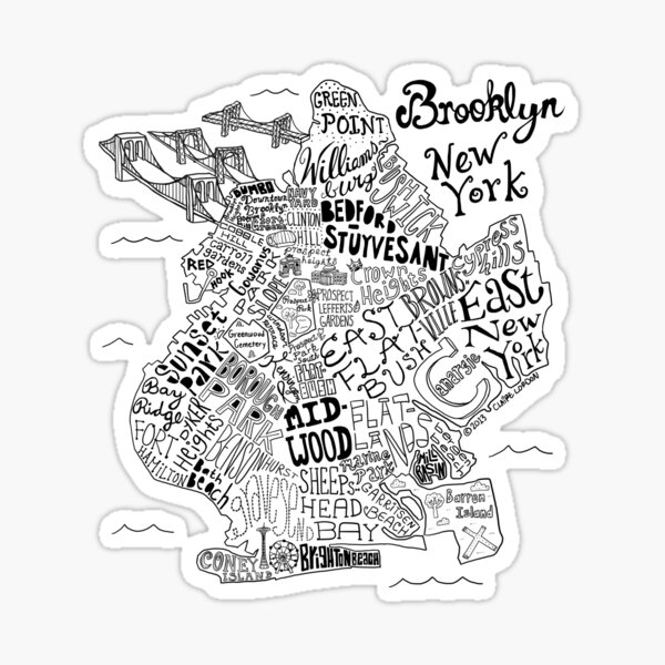 Brooklyn Illustrated Map Sticker