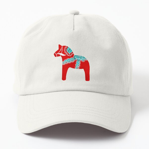 Hand Drawn Swedish Dala Horse Dad Hat