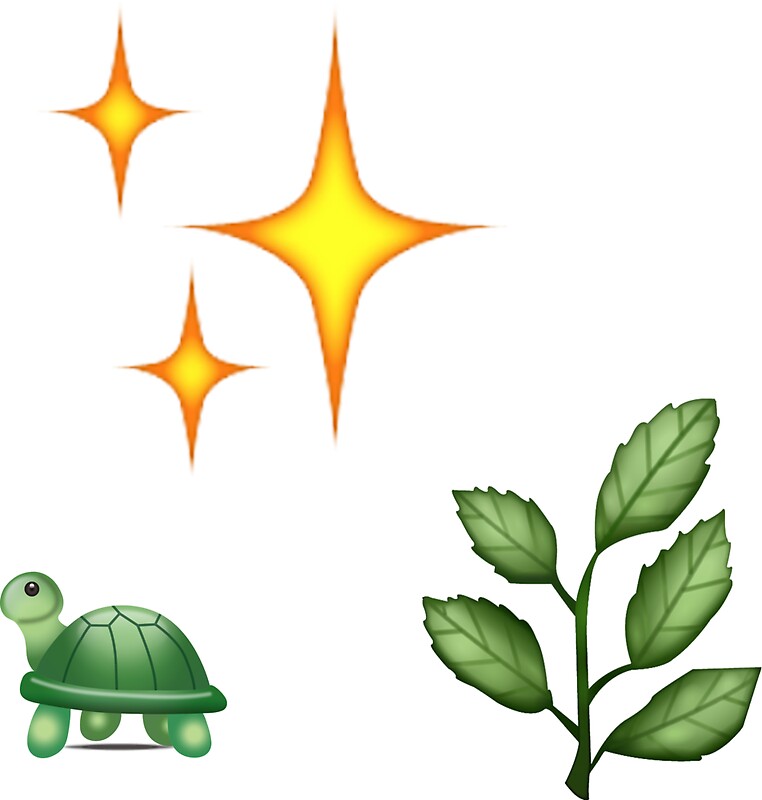 "Sparkle, Turtle, Herb Emoji Combo Pack" Stickers by shaliah Redbubble