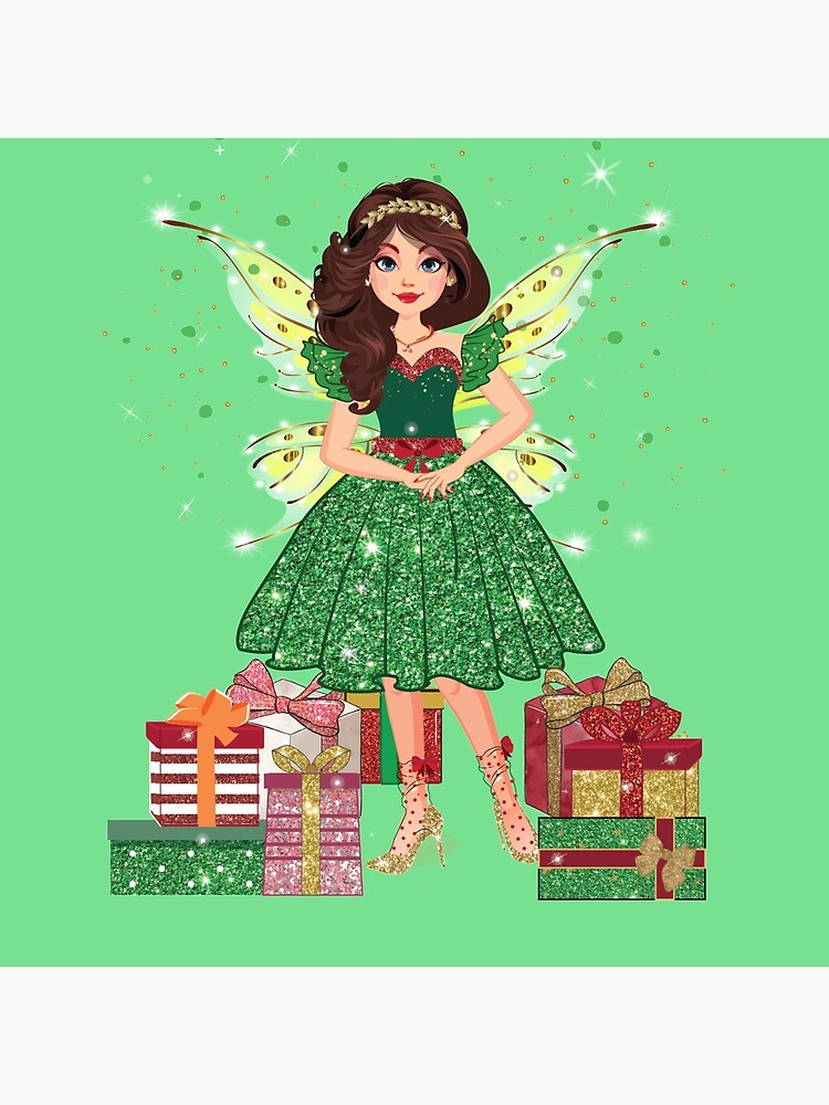 Thumbnail 4 of 4, Pillow, Gigi in Sparkly Christmas Dress™ designed and sold by TeelieTurner.