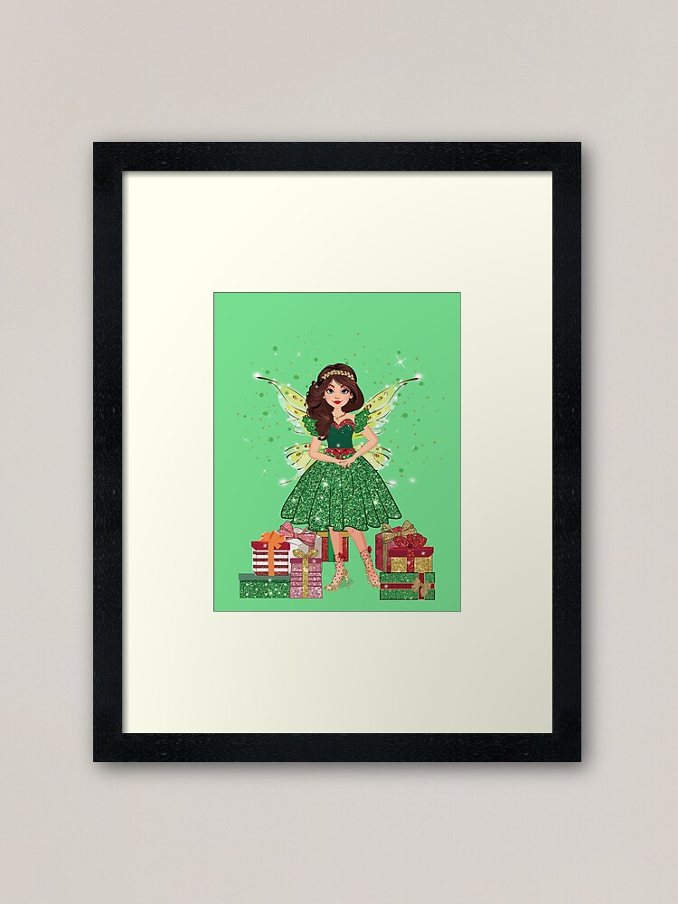 Alternate view of Gigi in Sparkly Christmas Dress™ Framed Art Print