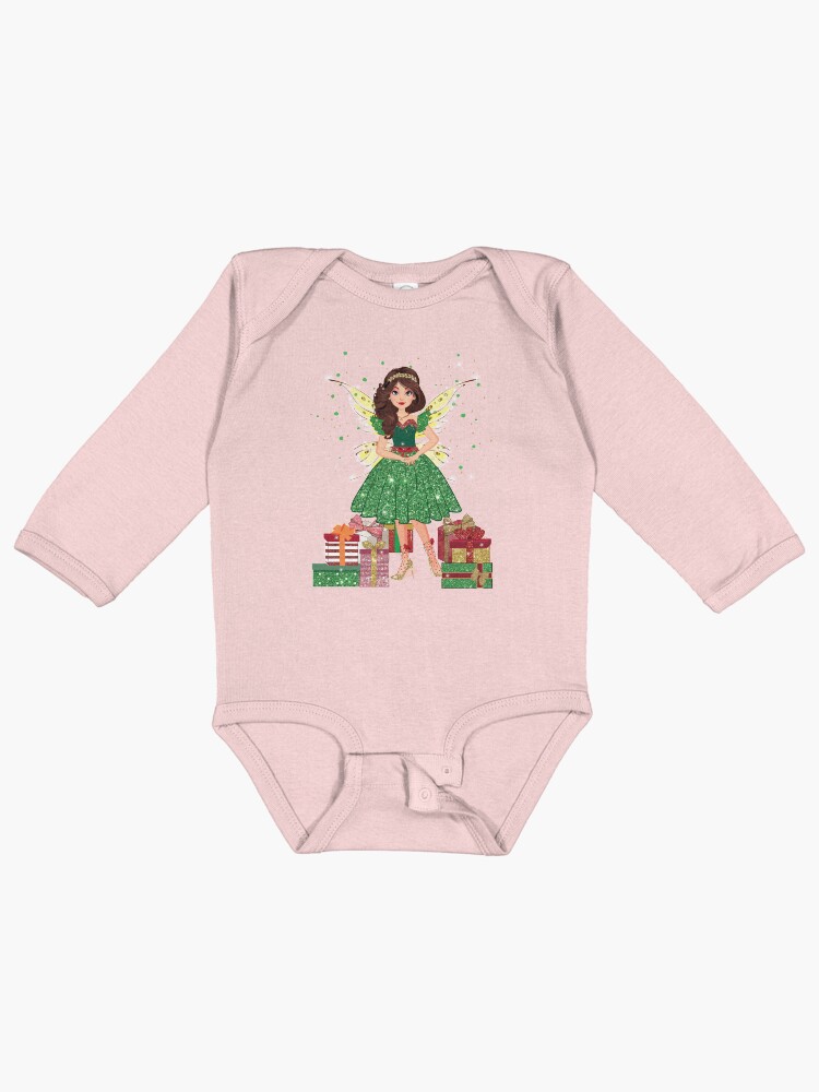 Thumbnail 1 of 2, Baby One-Piece, Gigi in Sparkly Christmas Dress™ designed and sold by TeelieTurner.