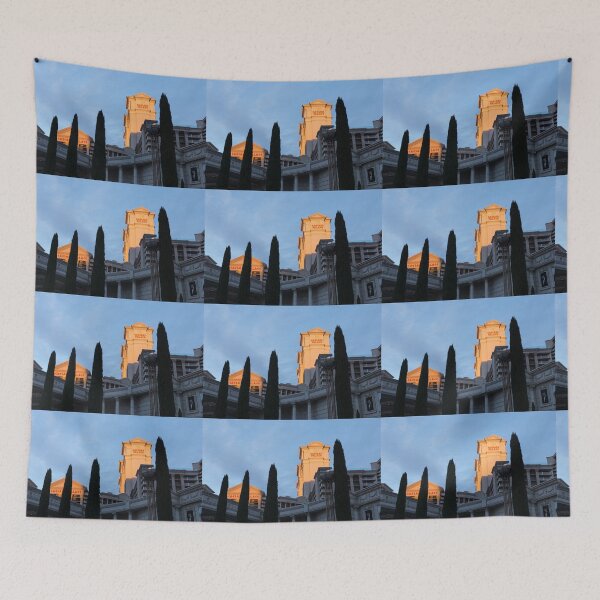 Item preview, Shadow and Light - Las Vegas Sunrise with Caesars Palace and Cypress Trees designed and sold by Georgia Mizuleva.