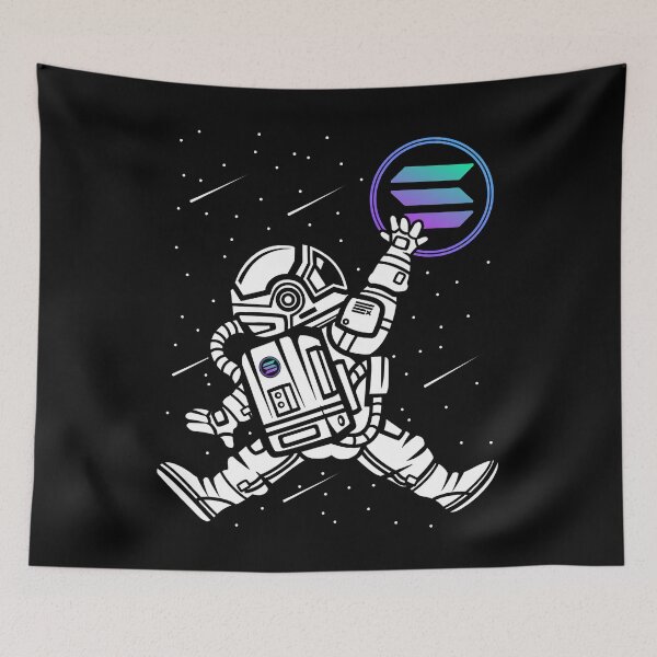Item preview, Solana coin SOL Crypto Astronaut Jump Cryptocurrency Blockchain Wallet designed and sold by EmmaRichardso.