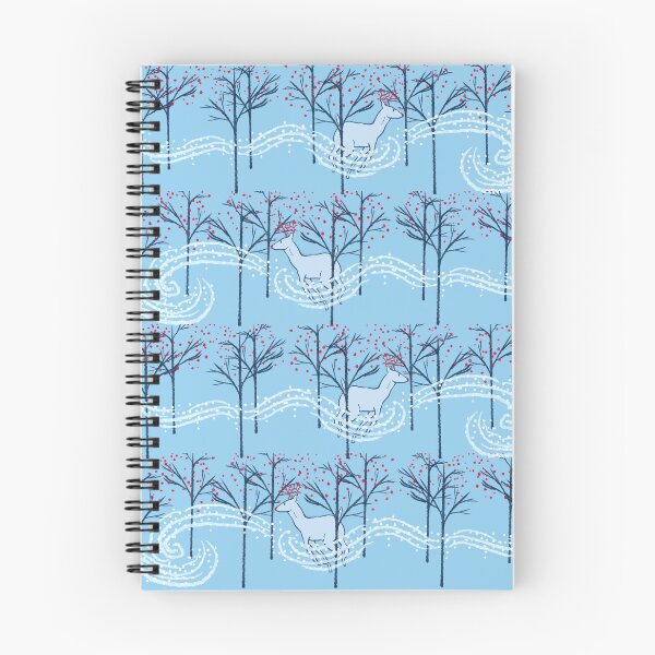 Item preview, Snowy Animals in a Blue Forest-- Pattern designed and sold by MikaylaKB.