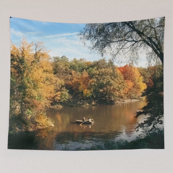 Item preview, Row boat in Central Park in the fall designed and sold by Laurence Bruneau.