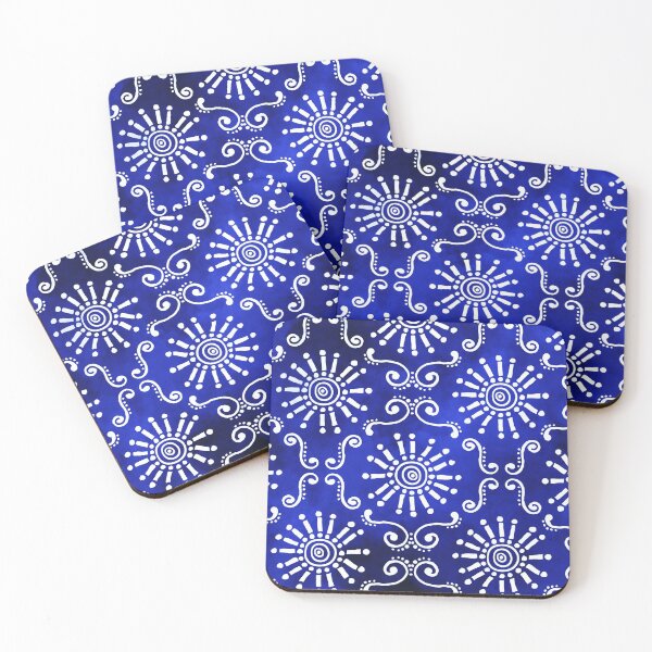 Item preview, Blue Tribal African Batik Print designed and sold by Bliss Find And Design.