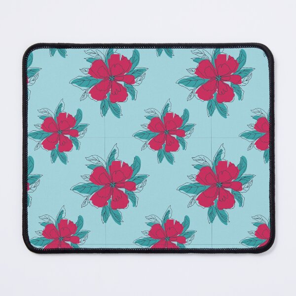Item preview, Teal and Red Flowers designed and sold by RiadMannan.