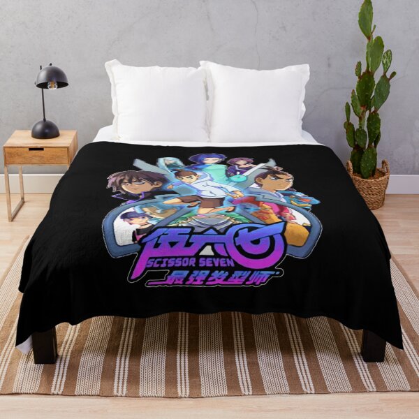 Item preview, Funny Gift Scissor Seven Hero Poster Retro Wave designed and sold by BradyLockman.