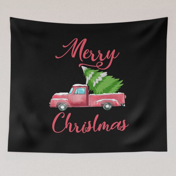 Item preview, Merry Christmas Buffalo Truck Tree Red designed and sold by Bouchfashions.