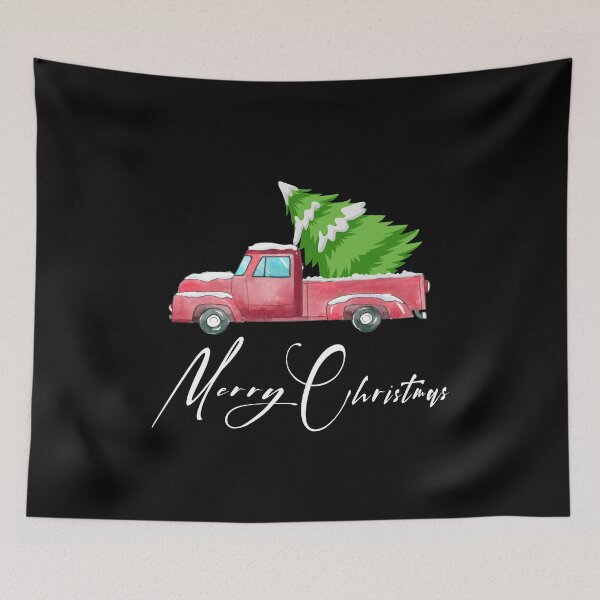 Item preview, Merry Christmas Buffalo Truck Tree Red designed and sold by Bouchfashions.