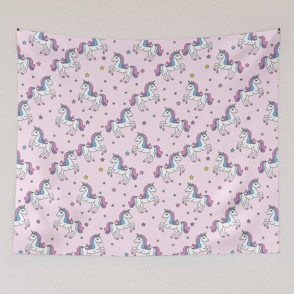 Item preview, Cute unicorns on pink background designed and sold by LarinaBeauty.