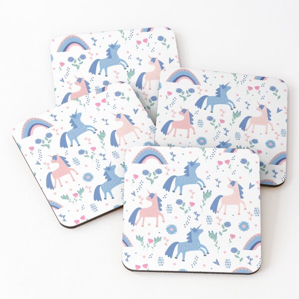 Item preview, Cute unicorns on floral background designed and sold by LarinaBeauty.