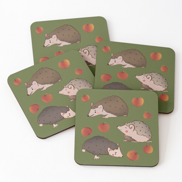 Item preview, Hedgehog - Cute Brown and Green Animal Illustration Pattern designed and sold by TheRainbowRoom.