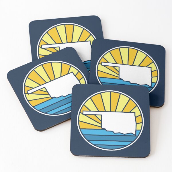 Item preview, Oklahoma Navy Blue State OK Sunset and Water designed and sold by toutwearapparel.