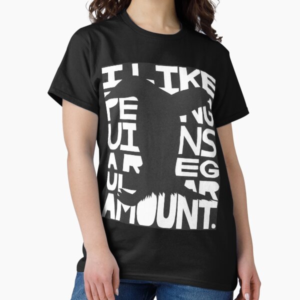 "I Like Penguins A Regular Amount." Block Big Classic T-Shirt