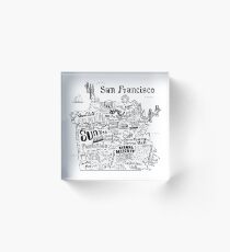 San Francisco Illustrated Map Acrylic Block