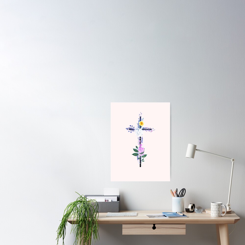 Cute Christian Watercolor Floral Cross Sticker for Sale by ChristianStore