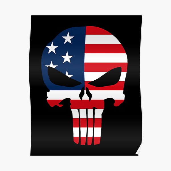 Patriotism U.S Flag Punisher Skull Custom Name All Over Print AOP