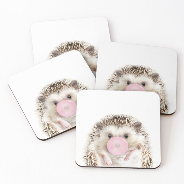 Item preview, Hedgehog Blowing Bubble Gum Pink by Zouzounio Art designed and sold by zouzounioart.
