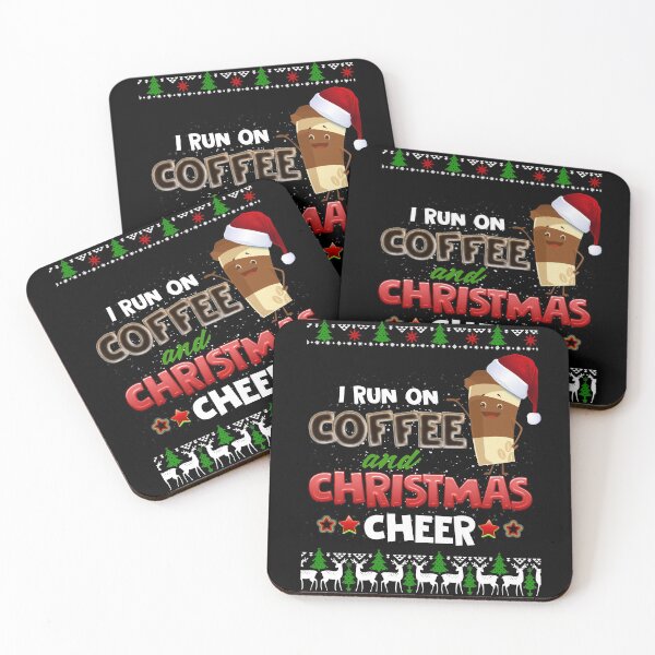 Item preview, I RUN ON COFFEE AND CHRISTMAS CHEER COFFEE LOVERS XMAS T-SHIRT designed and sold by bigerdan.