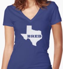 Texas Bred Women's Fitted V-Neck T-Shirt