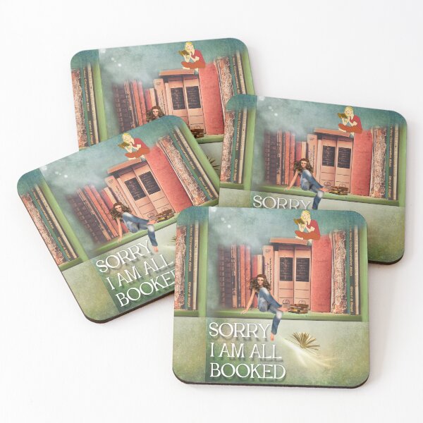 Item preview, Sorry I Am All Booked Saying of Two Women Sitting Reading Relaxing Having Me-time designed and sold by Hanlar.