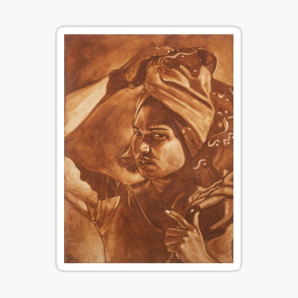 African Princess Sepia Tone Sticker