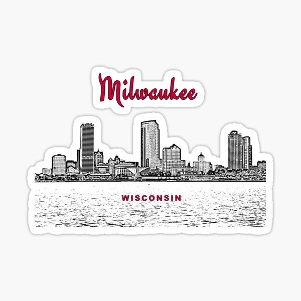 Wisconsin Sports Poster, Green Bay Packers, Brewers, Bucks Artwork,  Milwaukee Skyline