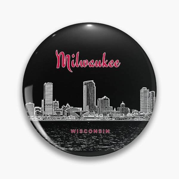 Item preview, Milwaukee, Wisconsin - Milwaukee Skyline and Landmarks (Wh) designed and sold by leemcnut.