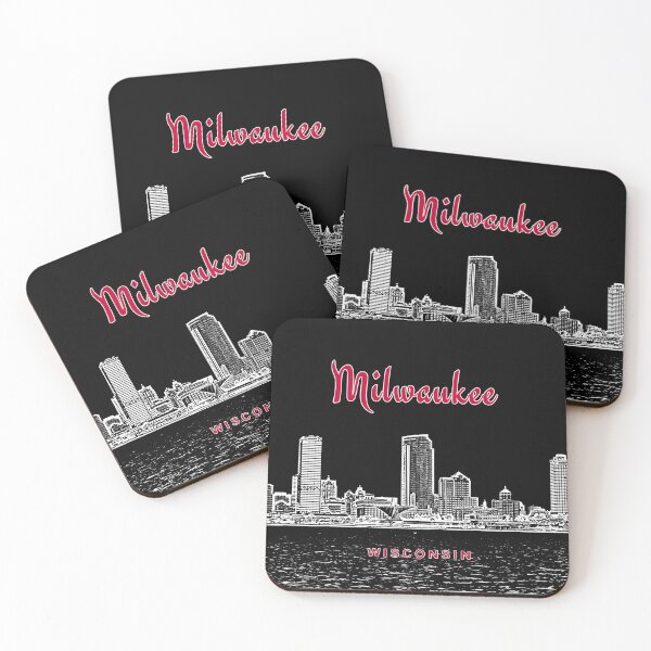 Item preview, Milwaukee, Wisconsin - Milwaukee Skyline and Landmarks (Wh) designed and sold by leemcnut.