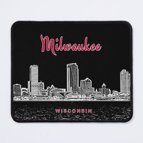 Item preview, Milwaukee, Wisconsin - Milwaukee Skyline and Landmarks (Wh) designed and sold by leemcnut.