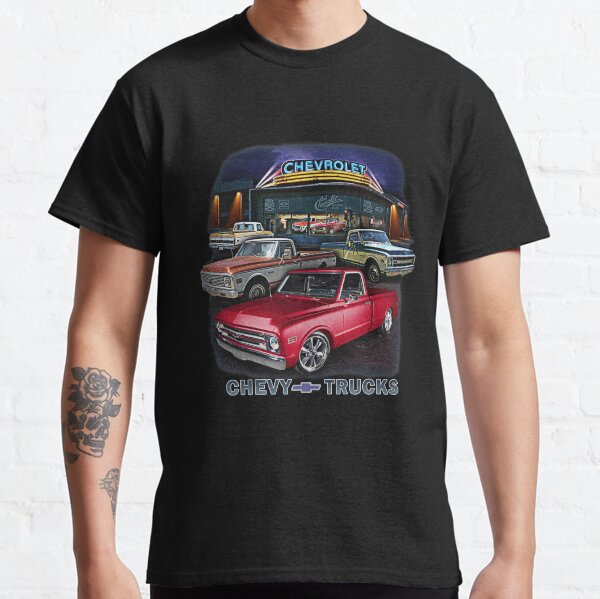 Joe Blow T's 1967 To 1972 Chevy Pickup Trucks 100% Cotton Preshrunk Blue Dusk Women Love black copy Classic T-Shirt