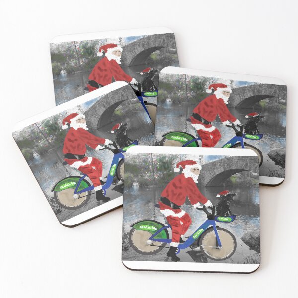 Item preview, Cycling Santa and dog in New York City designed and sold by Dakota1050.