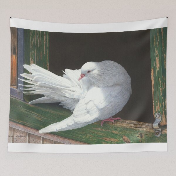 Item preview, "Sunbathing" (Barbary Dove) designed and sold by Frances McMahon Watercolour Bird Artist.