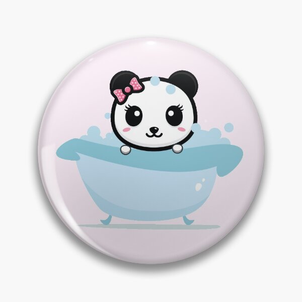 Item preview, Kawaii Panda In Bath Tub Cute Pretty Girl Bow Blushing Animal  designed and sold by Simplyy  Unique.