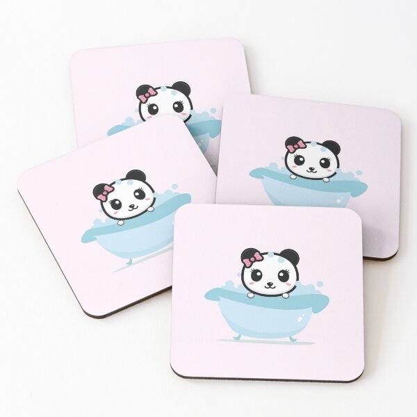 Item preview, Kawaii Panda In Bath Tub Cute Pretty Girl Bow Blushing Animal  designed and sold by Simplyy  Unique.