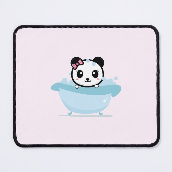 Item preview, Kawaii Panda In Bath Tub Cute Pretty Girl Bow Blushing Animal designed and sold by Simplyy Unique.