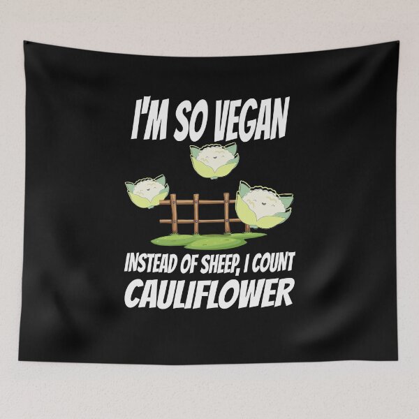 Item preview, I'm So Vegan I Don't Count Sheep, I Count Cauliflower designed and sold by nanogarbanzo.